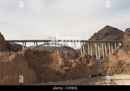 Brücke am Hoover Dam Nevada USA abgeschlossen Stockfoto