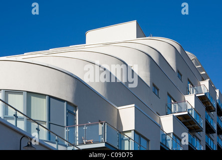 Am Wasser wohnen auf Cardiff Bay Stockfoto