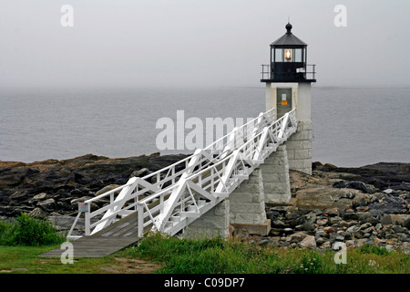 Marshall Point Lighthouse, Port Clyde, Fischerei Dorf, Atlantik, die Küste von Maine, New England, USA Stockfoto