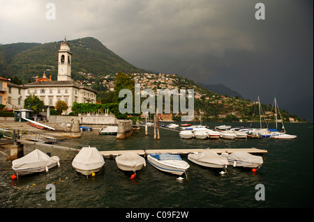 Gewitter über Cernobbio am Lago di Como, Comer See, Lombardei, Lombardia, Italien, Europa Stockfoto