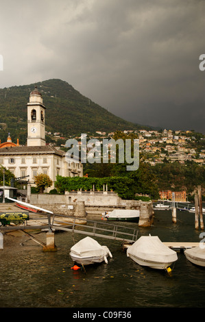 Gewitter über Cernobbio am Lago di Como, Comer See, Lombardei, Lombardia, Italien, Europa Stockfoto