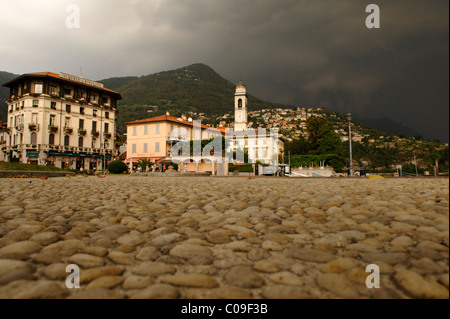 Gewitter über Cernobbio am Lago di Como, Comer See, Lombardei, Lombardia, Italien, Europa Stockfoto