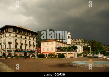 Gewitter über Cernobbio am Lago di Como, Comer See, Lombardei, Lombardia, Italien, Europa Stockfoto