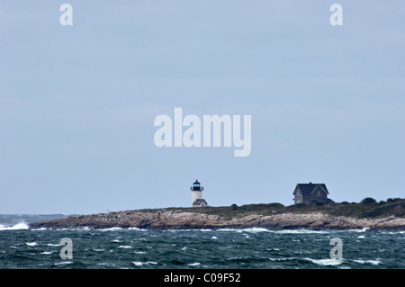 Straitsmouth-Insel-Leuchtturm in Essex County, Massachusetts Stockfoto