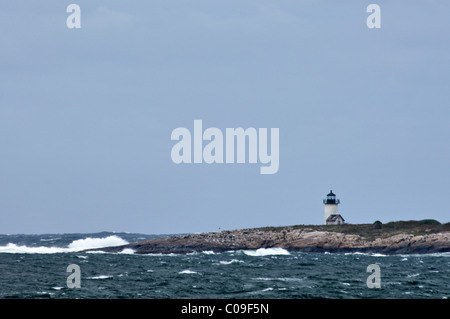 Straitsmouth-Insel-Leuchtturm in Essex County, Massachusetts Stockfoto