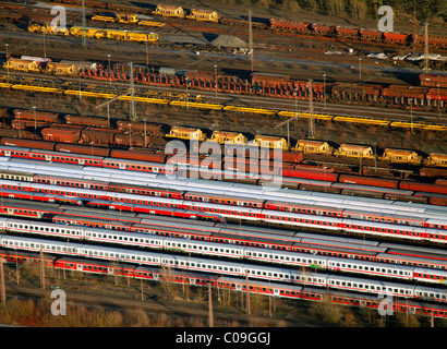 Luftbild, Güterzüge, Fracht-Terminal, Hamm, Ruhrgebiet Region, North Rhine-Westphalia, Deutschland, Europa Stockfoto