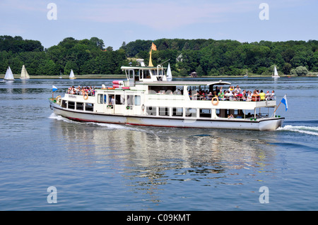 Charter Schiff, Barbara, von Chiemsee Shipping Company auf der Fraueninsel, Frauen Insel, See Chiemsee, Chiemgau, Bayern Stockfoto