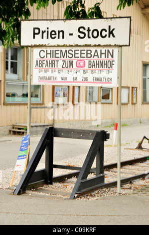 Chiemsee-Bahnhof in Prien-Stock, See Chiemsee, Chiemgau, Bayern, Deutschland, Europa Stockfoto