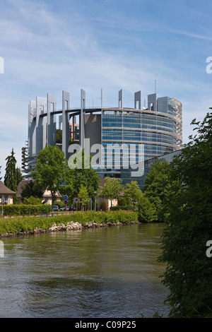 Blick auf das Europäische Parlamentsgebäude, Straßburg, Frankreich, Europa Stockfoto