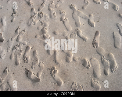 Fußspuren im sand Stockfoto