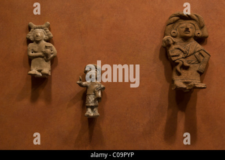 Aztec, Mexica, Tonfiguren, die Darstellung der Frau und das häusliche Leben in Tenochtitlan, Nationalmuseum für Anthropologie in Mexiko-Stadt. Stockfoto