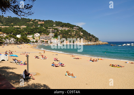 Platja de Llafranc, Costa Brava, Spanien, Iberische Halbinsel, Europa Stockfoto