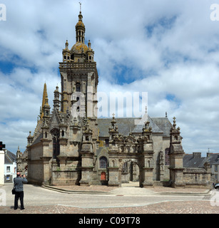 Kirche Notre-Dame de Saint-Thégonnec, ummauerten Pfarrei, Thégonnec, Finistere, Bretagne, Frankreich, Europa Stockfoto