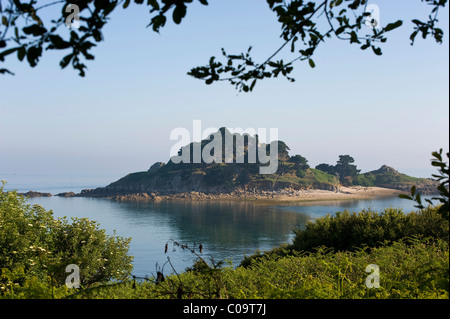 Ile de Stérec, auf Bretagne Wanderweg GR 34, Bucht von Morlaix, Finistère, Bretagne, Frankreich, Europa Stockfoto