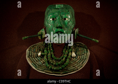 Jade Mosaik Beerdigung Totenmaske des Maya-Königs Pakal von Palenque, jetzt in das nationale Museum für Anthropologie, Mexiko-Stadt. Stockfoto