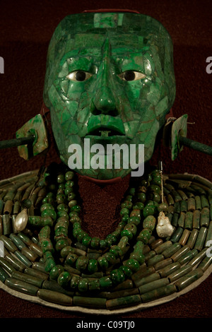 Jade Mosaik Beerdigung Totenmaske des Maya-Königs Pakal von Palenque, jetzt in das nationale Museum für Anthropologie, Mexiko-Stadt. Stockfoto