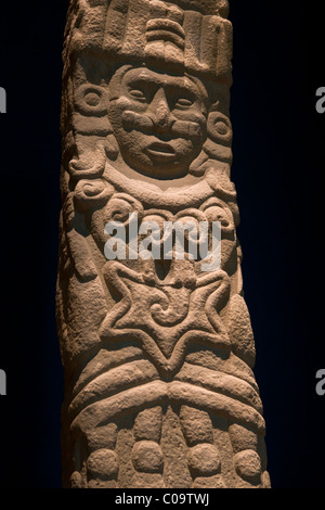 HUASTEC Statue, die der Gott Quetzalcoatl-Ehacatl jetzt in das nationale Museum für Anthropologie, Mexiko-Stadt. Stockfoto