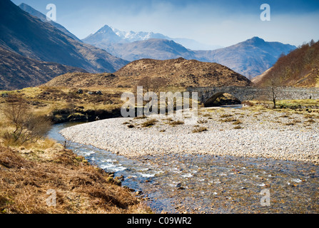 Der Fluß Shiel & Glen Shiel, Schottisches Hochland, Schottland, UK Stockfoto