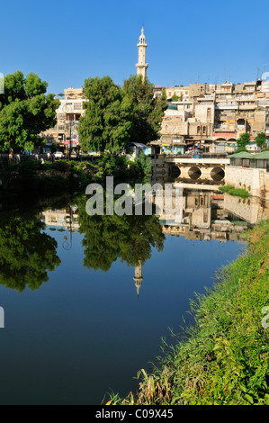 Orontes River in Hama, Syrien, Nahost, Westasien Stockfoto