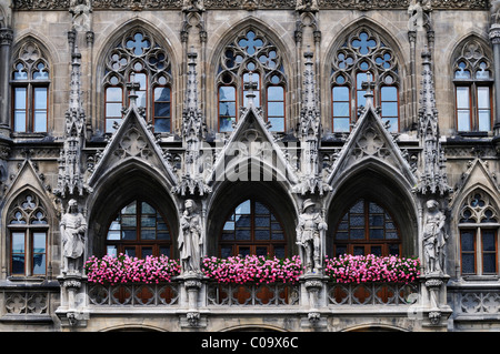 Fassade, Neues Rathaus Rathaus, München, Bayern, Deutschland, Europa Stockfoto