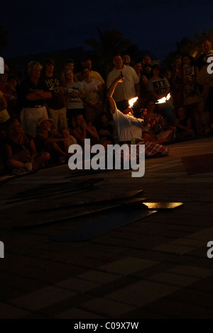 Feuerschlucker Mallory Square Stockfoto