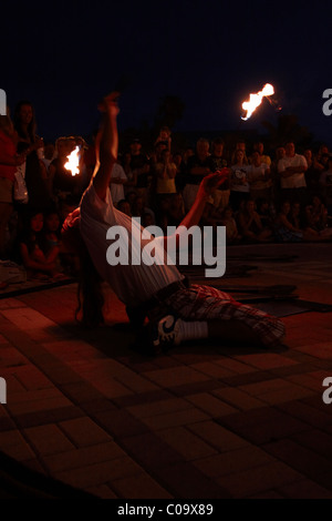 Feuerschlucker am Mallory Square Florida Stockfoto