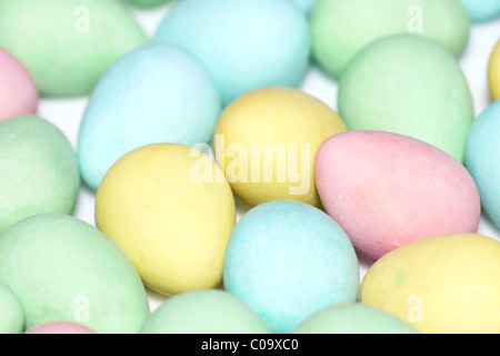 Bunte Pastellfarben Osterei Süßigkeiten Hintergrund. Stockfoto