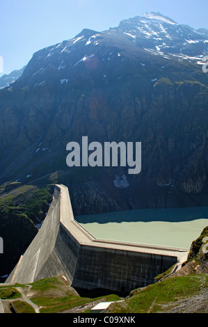 Grande Dixence Staumauer, See Lac de Dix, Val Hérens, Wallis, Schweiz, Europa Stockfoto