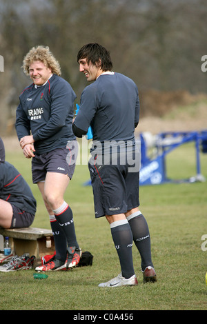 Gavin Henson The Welsh Rugby-Team-Training in Vorbereitung auf die dort nächstes Spiel gegen Irland. Vale of Glamorgan, Südwales- Stockfoto