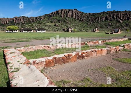 Fundamentreste in Fort Davis National Historic Site Texas USA Stockfoto