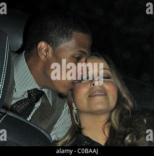 A müde aussehende Mariah Carey und ihr Ehemann Nick Cannon verlassen die Fountain Studios London, England - 16.11.09 WENN.com Stockfoto
