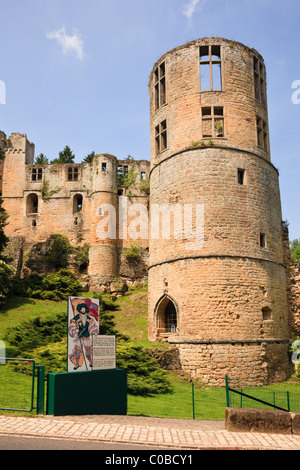 Beaufort, Großherzogtum Luxemburg, Europa. 12. Jahrhundert Ruinen Burg Château de Beaufort Stockfoto