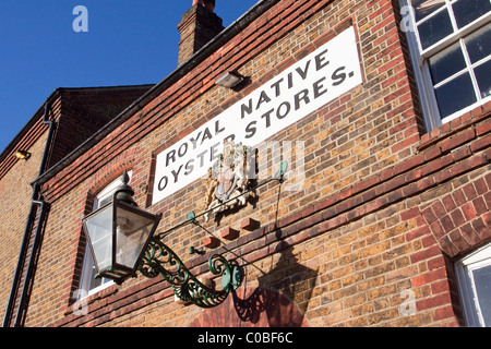 Königliche Native Oyster speichert Whitstable Hafen Kent England UK Stockfoto