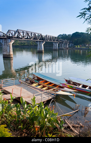 Saphan Mae Nam Khwae (Brücke am River Kwai), Kanchanaburi, Thailand Stockfoto