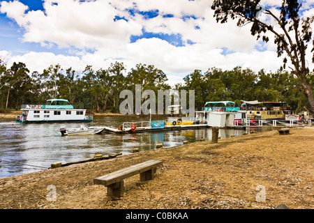 Hausboot am Murray River in Echuca. Stockfoto