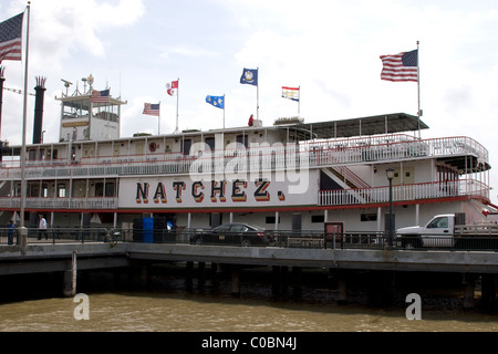 Natchez-Raddampfer auf dem Mississippi in New Orleans Stockfoto