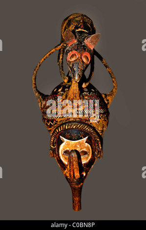 Maske Yaka Kongo des 20. Jahrhunderts Afrika Stockfoto