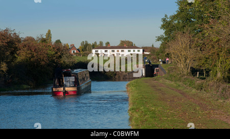 Worcester und Birmingham Kanal Stoke vorherige Astwood Schlösser Worcestershire Stockfoto