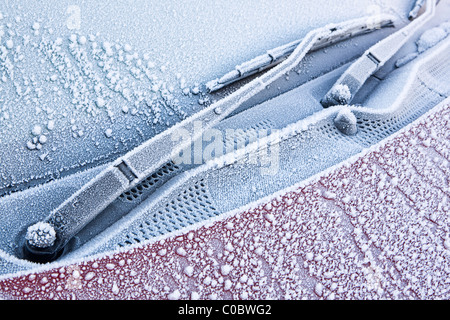 Frost auf Auto Stockfoto