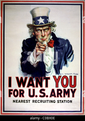 Uncle Sam Rekrutierung Plakat für US Army Stockfoto