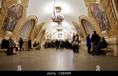 Kievskaya Bahnhof, der Moskauer Metro Moskau, Russland Stockfoto