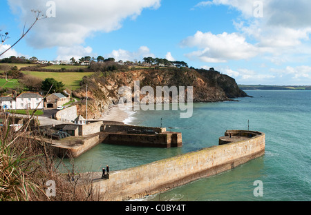 Der Eingang der georgischen Hafen von Charlestown in Cornwall, Großbritannien Stockfoto