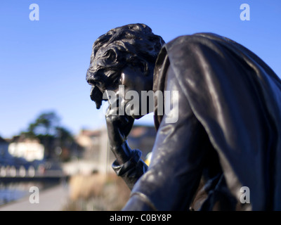 Statue von Weiler mit William Shakespeare hinter Stratford-upon-Avon Warwickshire England England Europa Stockfoto