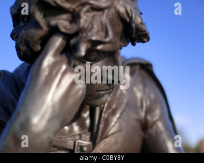 Statue von Weiler mit William Shakespeare hinter Stratford-upon-Avon Warwickshire England England Europa Stockfoto