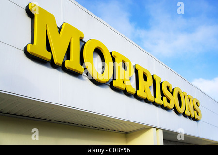 Morrisons speichern Zeichen Stockfoto