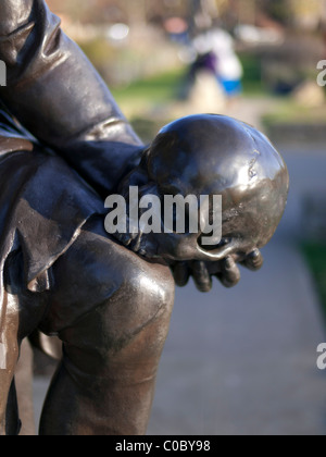 Statue von Weiler mit William Shakespeare hinter Stratford-upon-Avon Warwickshire England England Europa Stockfoto
