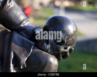 Statue von Weiler mit William Shakespeare hinter Stratford-upon-Avon Warwickshire England England Europa Stockfoto