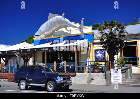 Die Sonic Pacific Seafood Restaurant & Bar, West End, Kaikoura, Canterbury, Südinsel, Neuseeland Stockfoto