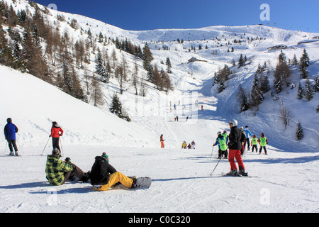 Skigebiet Paganella Berg, Trentino, Italien Stockfoto