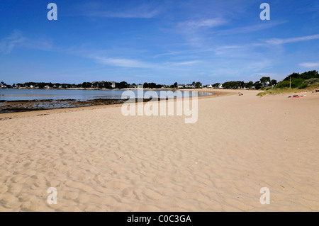 Strand von Männern Du La Trinite sur Mer, Département Morbihan in der Bretagne im Nordwesten Frankreichs Stockfoto